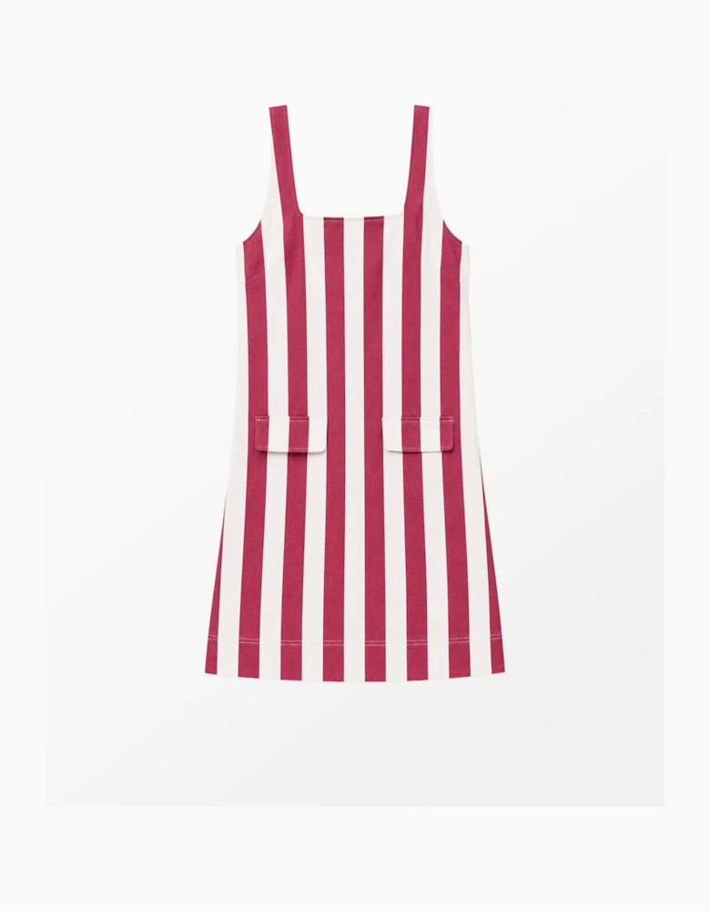 Red Stripe Pocket Detail Mini Dress