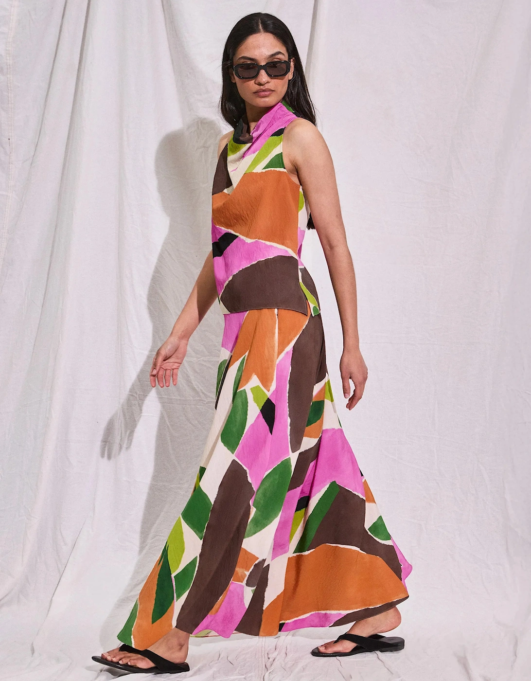 Abstract Geo-Print Maxi Skirt