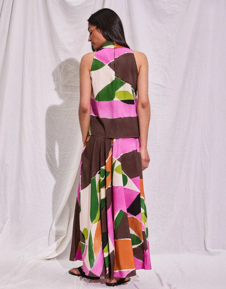 Abstract Geo-Print Maxi Skirt