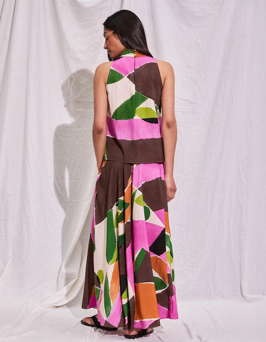 Abstract Geo-Print Maxi Skirt