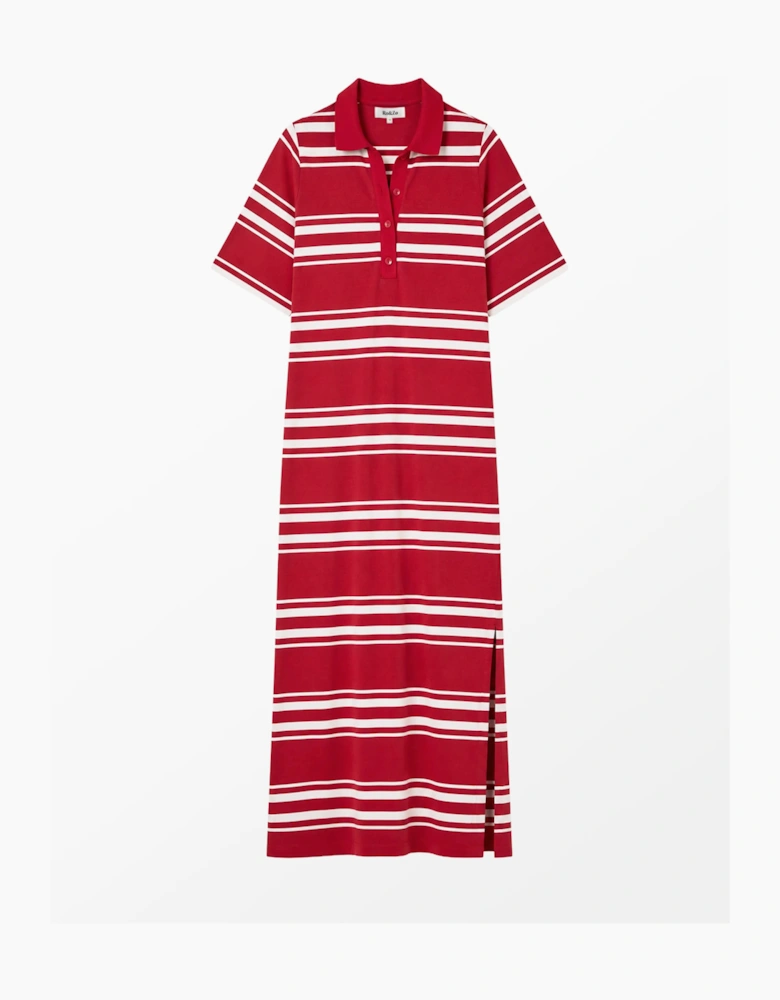 Petite Red Striped Cotton Rugby Shirt Dress