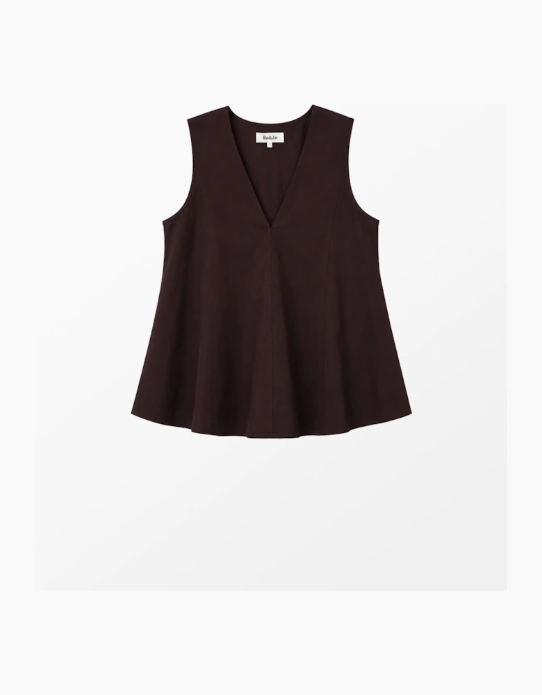Brown Cotton Swing Top