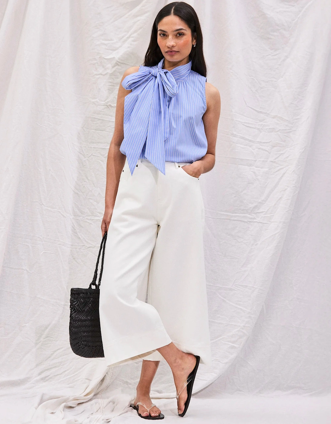 White Denim Culottes