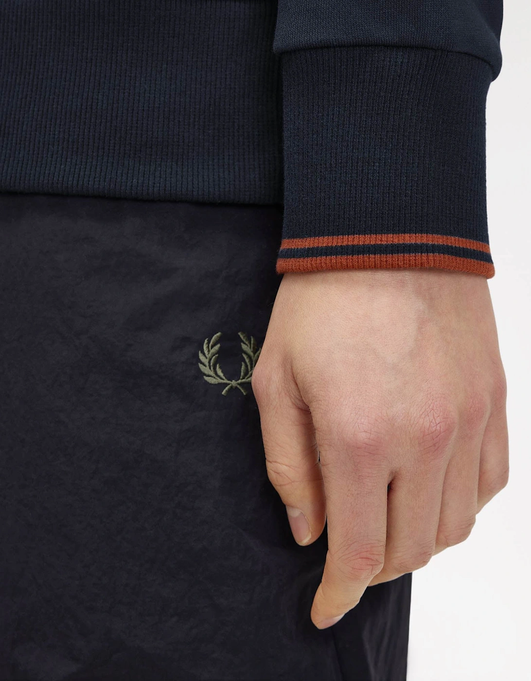 Fred Perry Mens Half Zip Collared Sweatshirt - Navy 608