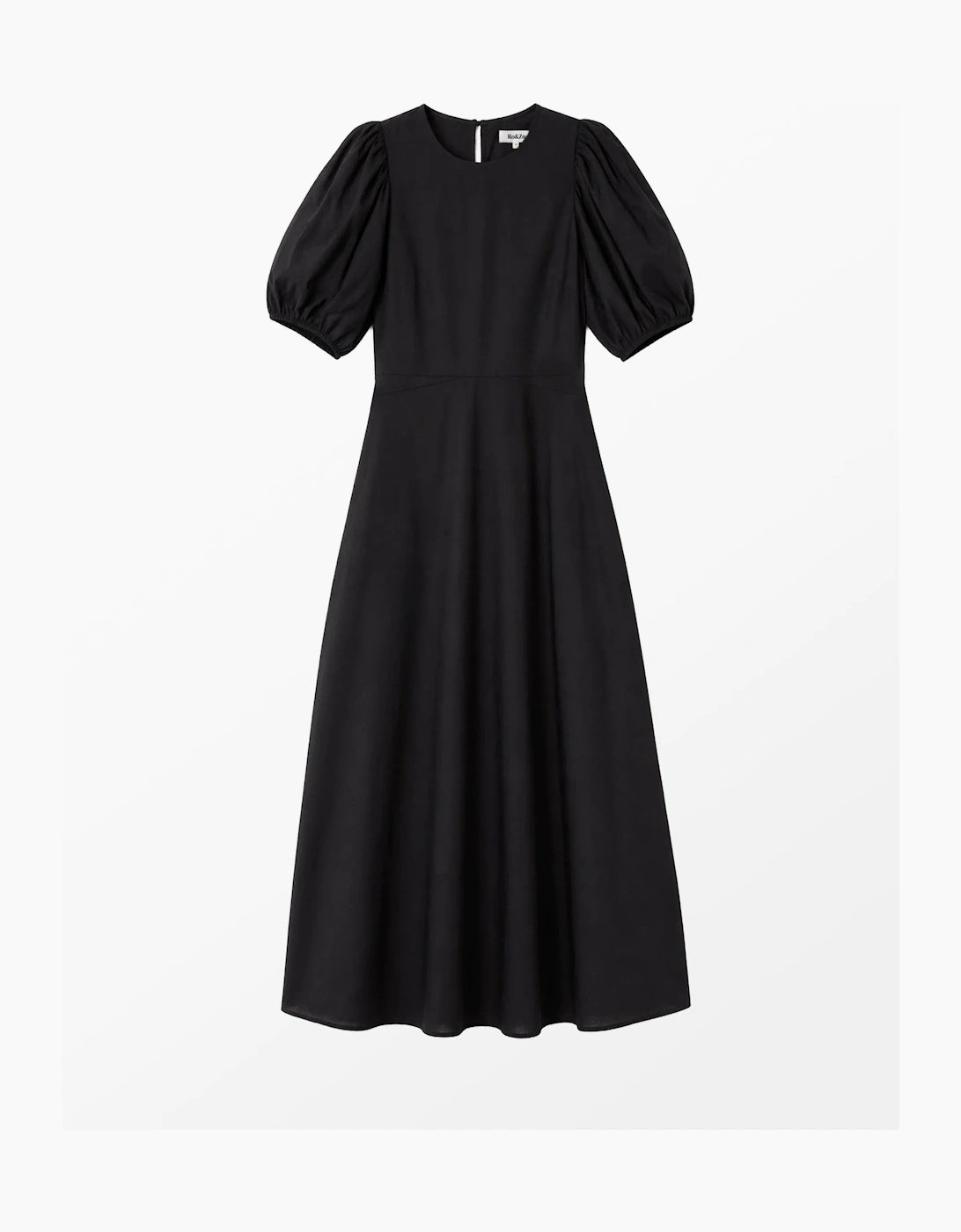 Black Cotton Voile Seam Waist Dress