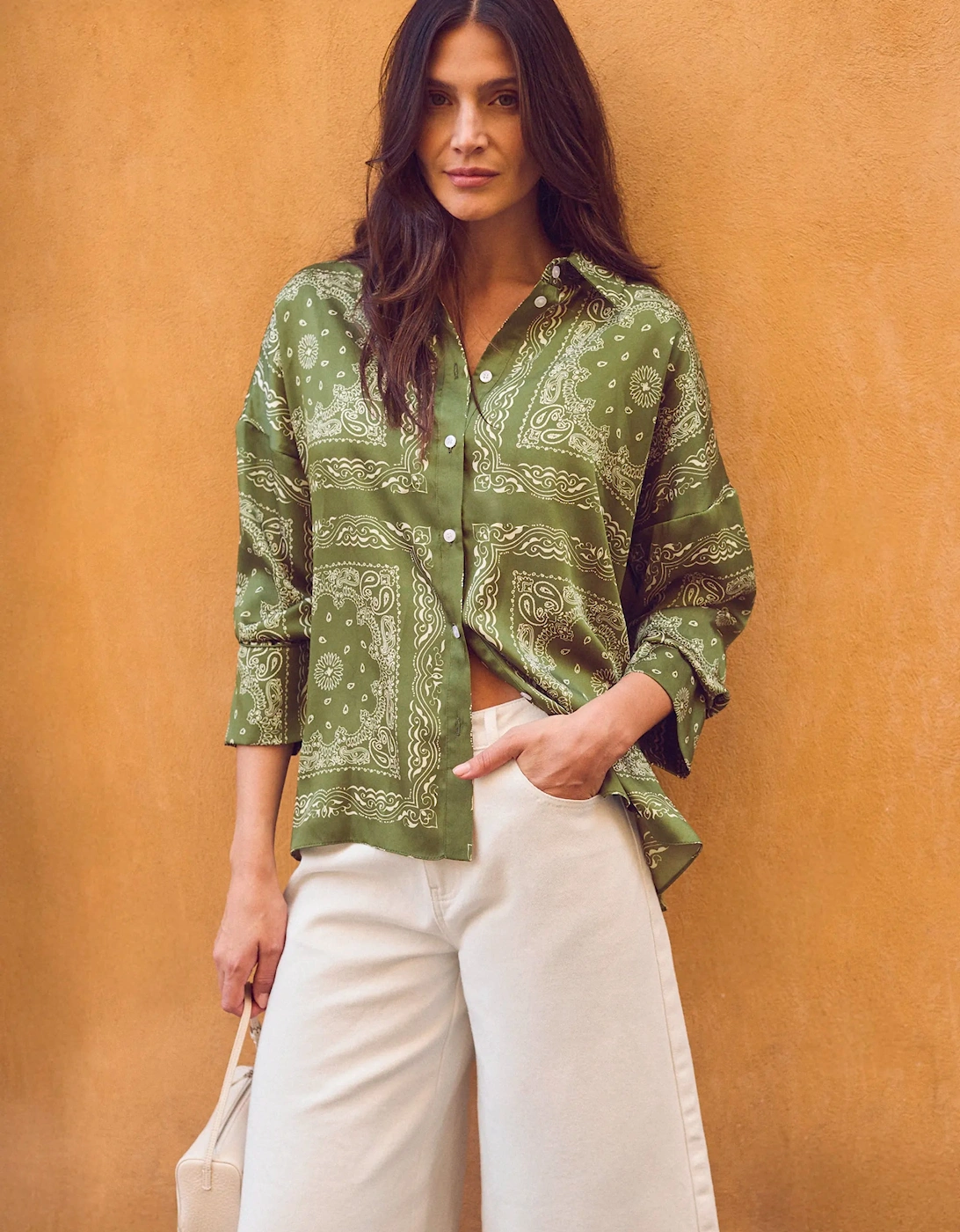 Olive Bandana-Print Shirt