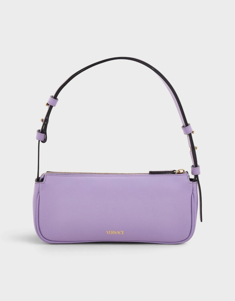 La Medusa Leather Handbag Lilac Gold