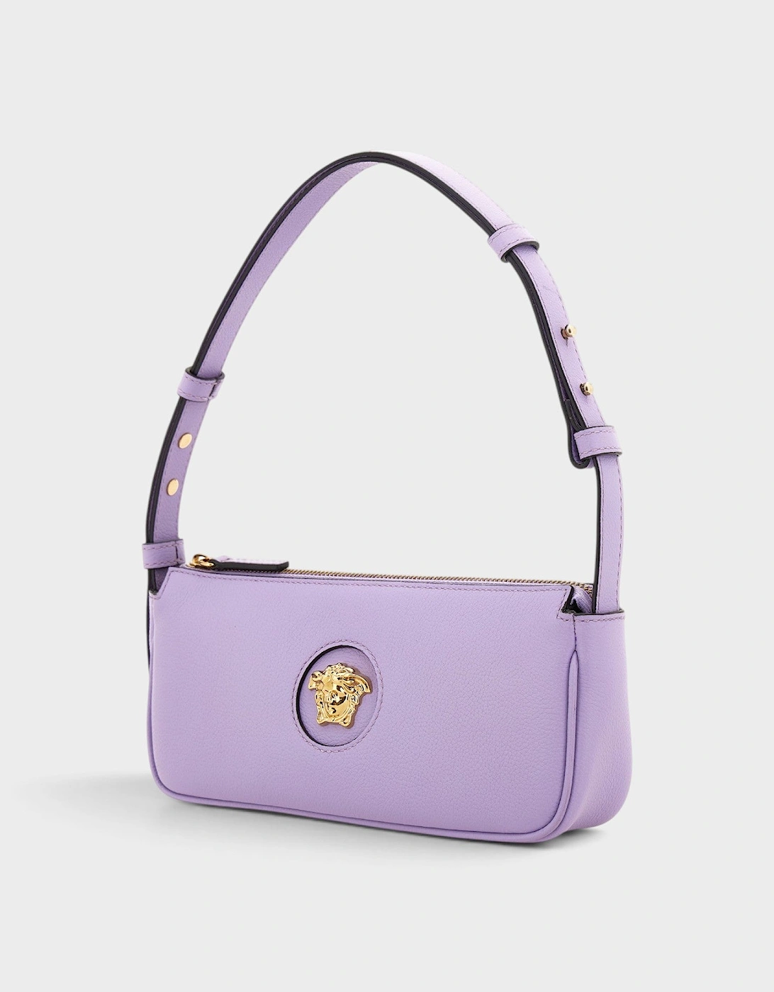 La Medusa Leather Handbag Lilac Gold