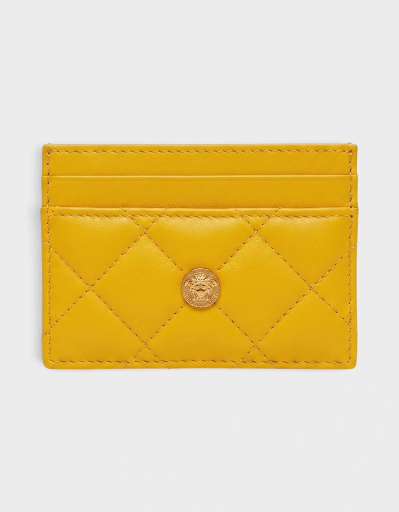Medusa Card Case Quilted Mustard Yellow
