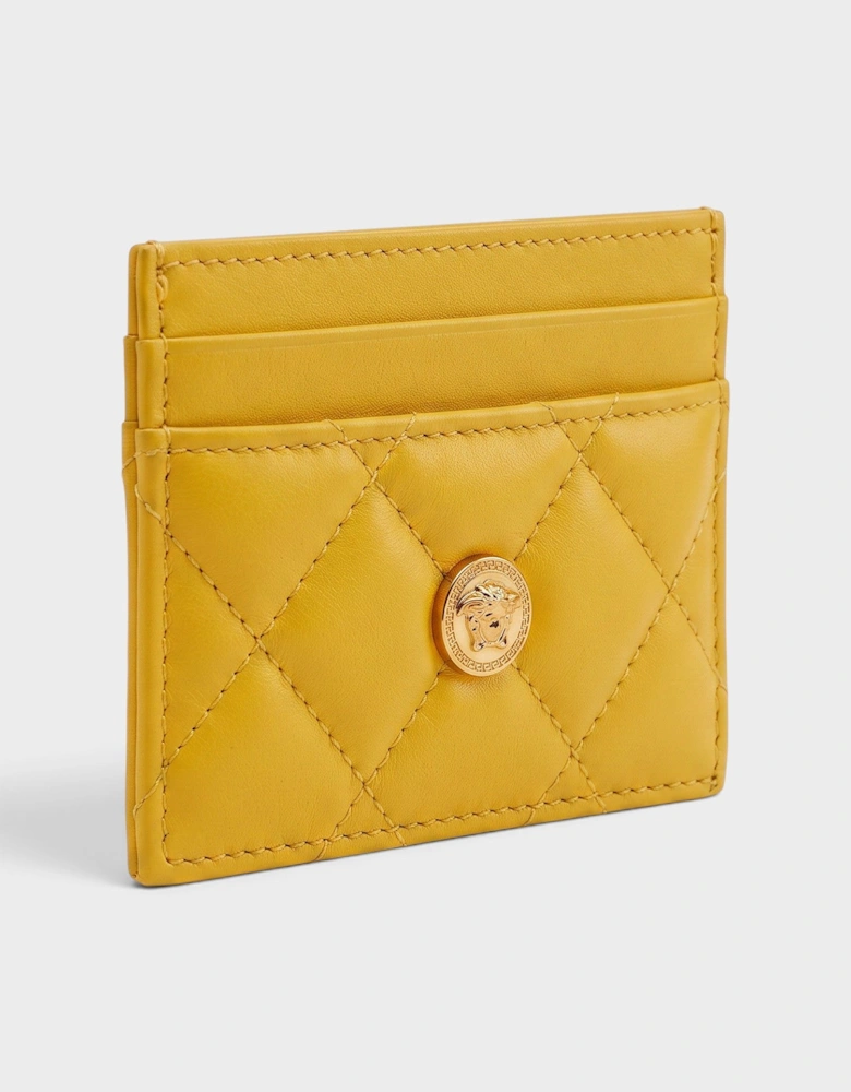 Medusa Card Case Quilted Mustard Yellow