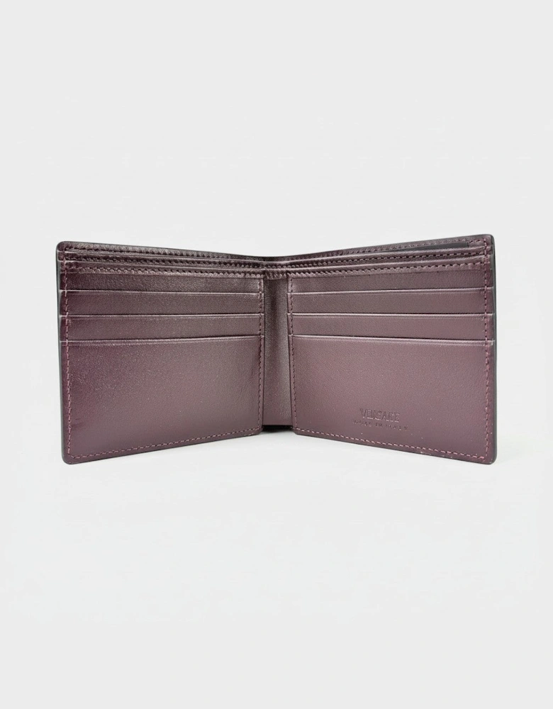 Medusa Leather Bi-fold Leather Wallet Garnet Brown