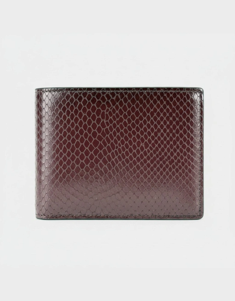 Medusa Leather Bi-fold Leather Wallet Garnet Brown