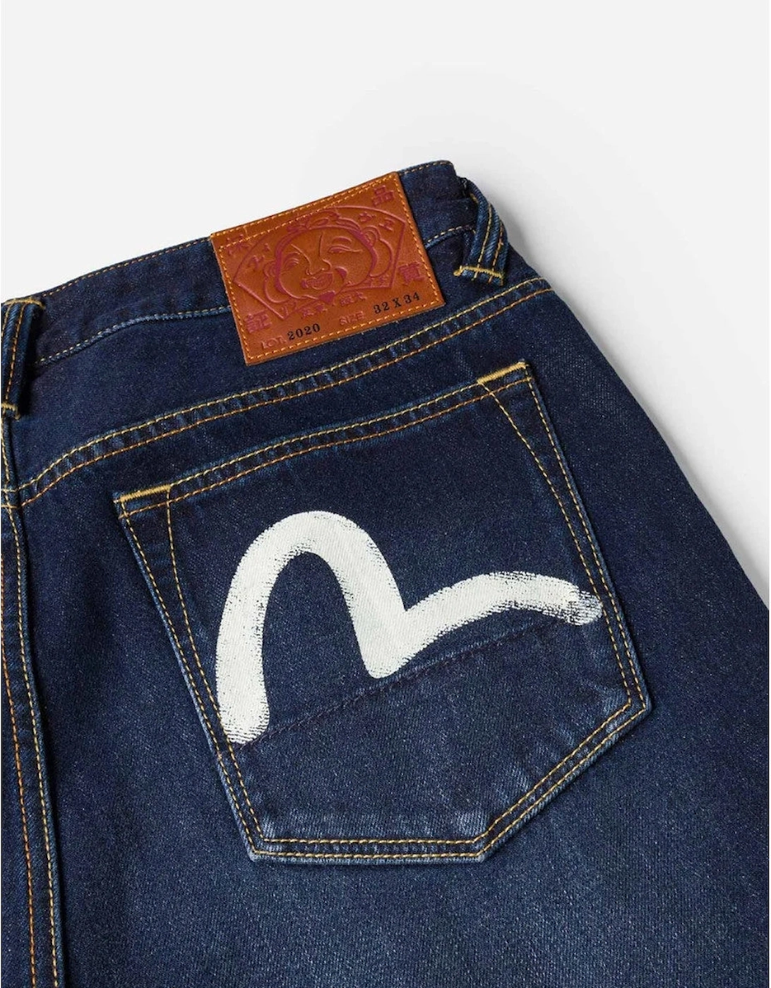 EVISU White Seagull Jeans Washed Indigo