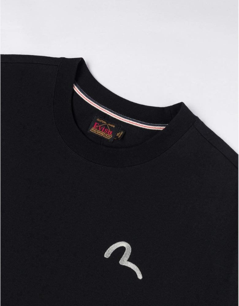 EVISU Small Seagull Embroidery T-shirt Black