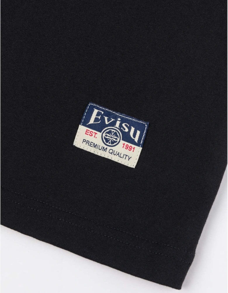 EVISU Small Seagull Embroidery T-shirt Black