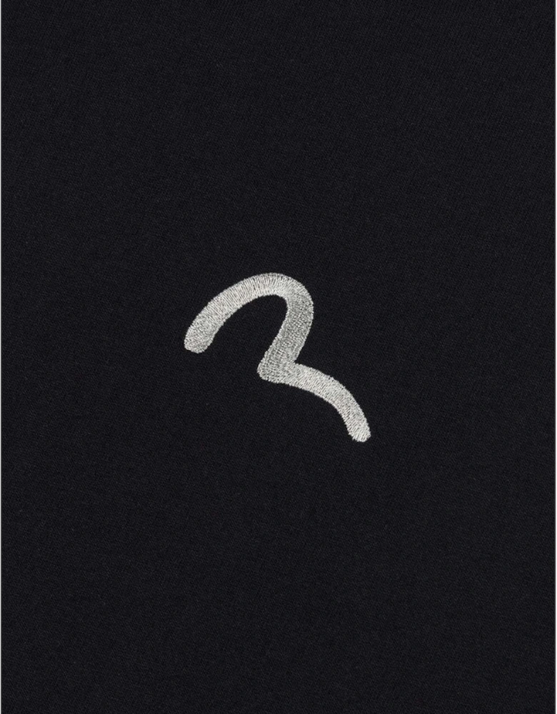 EVISU Small Seagull Embroidery T-shirt Black