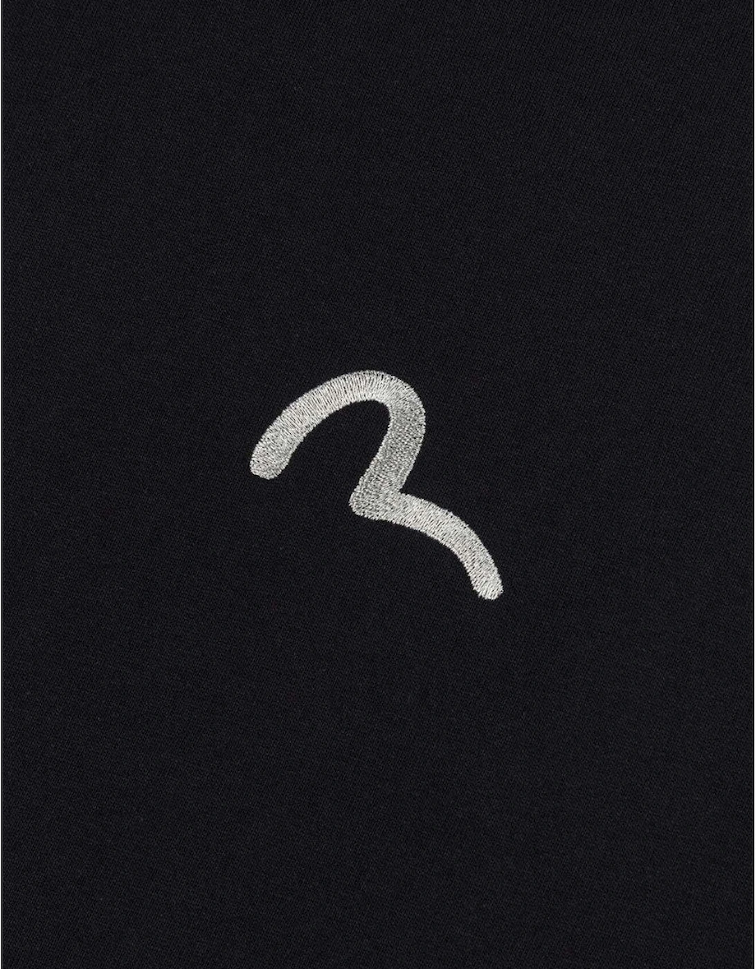 EVISU Small Seagull Embroidery T-shirt Black