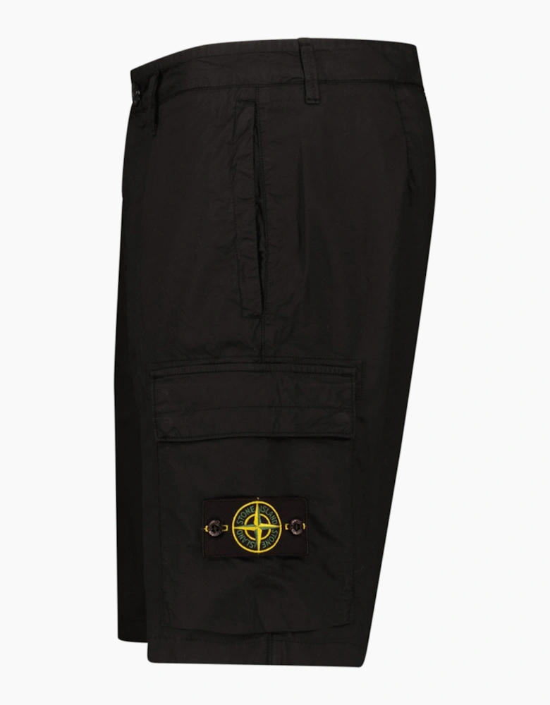 Stone Island Stretch Cotton Tela ‘Paracadute’ Cargo Bermuda Shorts in Black