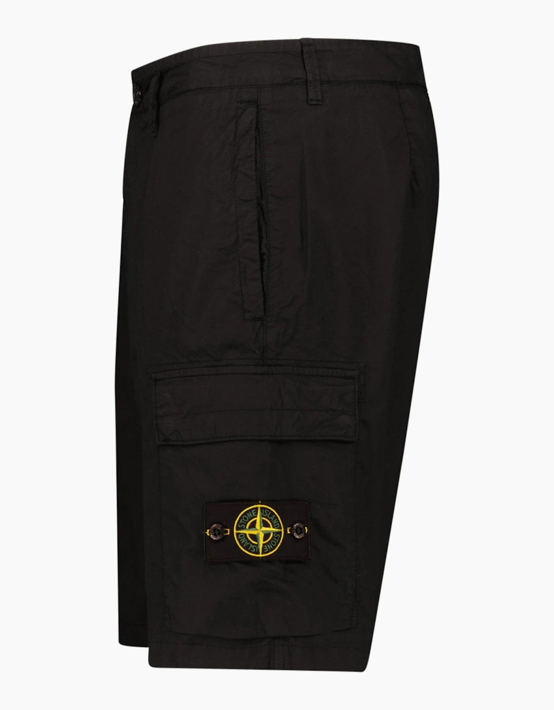 Stone Island Stretch Cotton Tela ‘Paracadute’ Cargo Bermuda Shorts in Black
