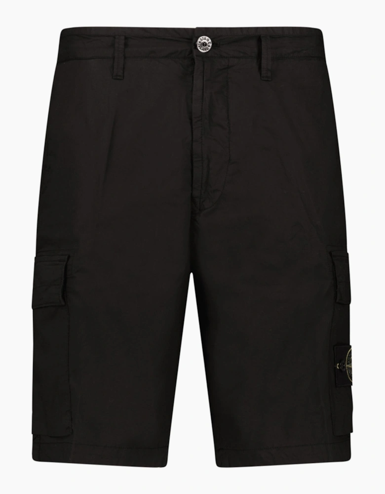 Stone Island Stretch Cotton Tela ‘Paracadute’ Cargo Bermuda Shorts in Black