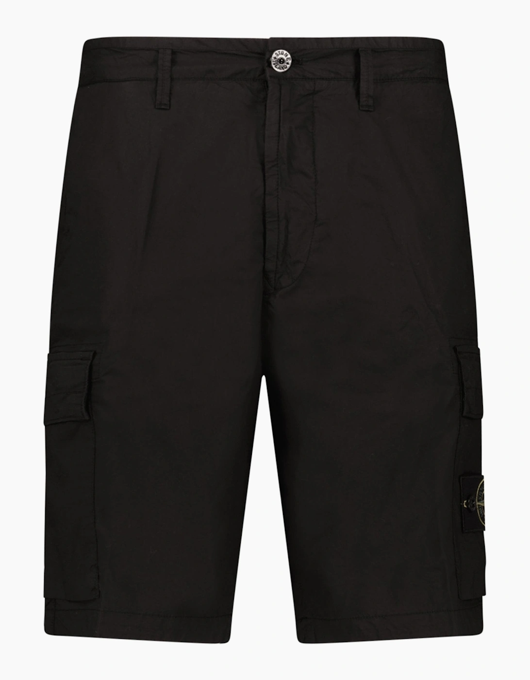 Stone Island Stretch Cotton Tela ‘Paracadute’ Cargo Bermuda Shorts in Black
