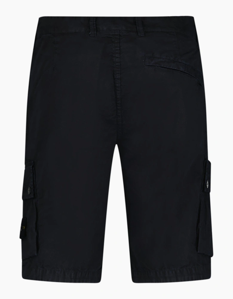 Stone Island Stretch Organic Cotton Twill Cargo Bermuda Shorts in Navy Blue