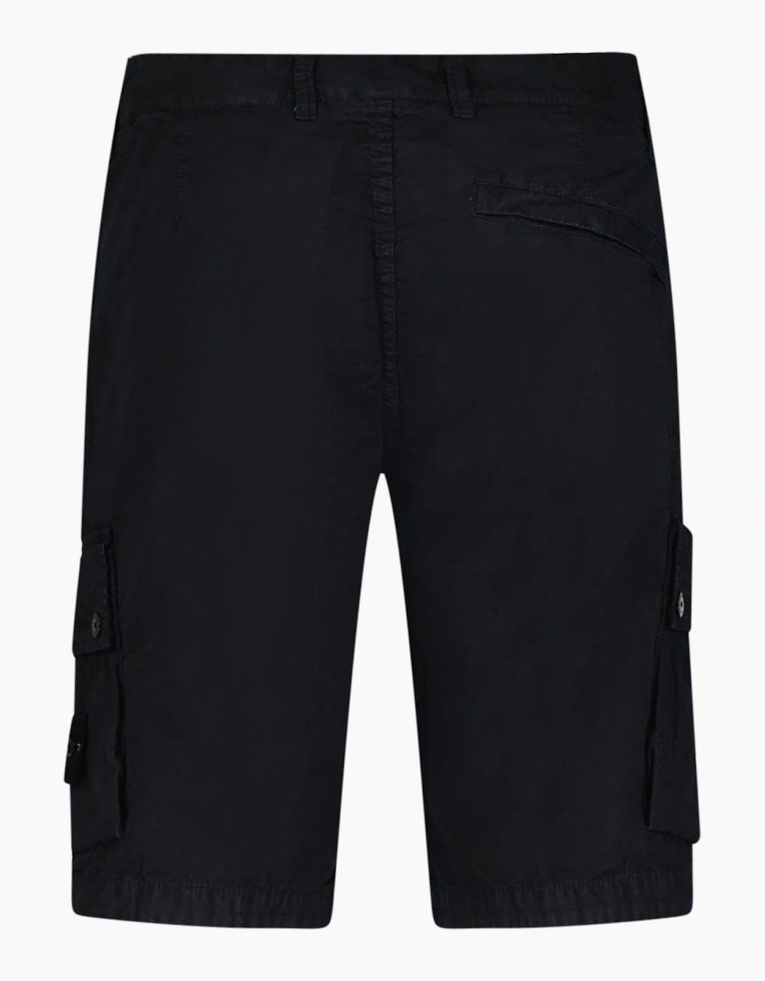 Stone Island Stretch Organic Cotton Twill Cargo Bermuda Shorts in Navy Blue