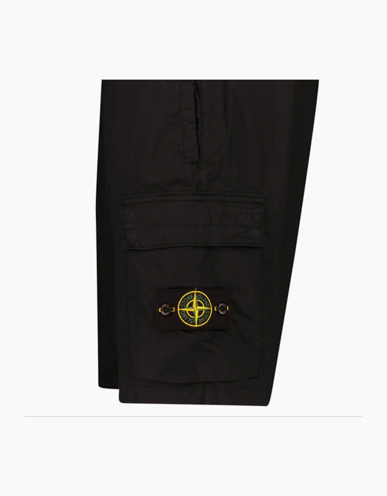 Stone Island Stretch Cotton Tela ‘Paracadute’ Cargo Bermuda Shorts in Black