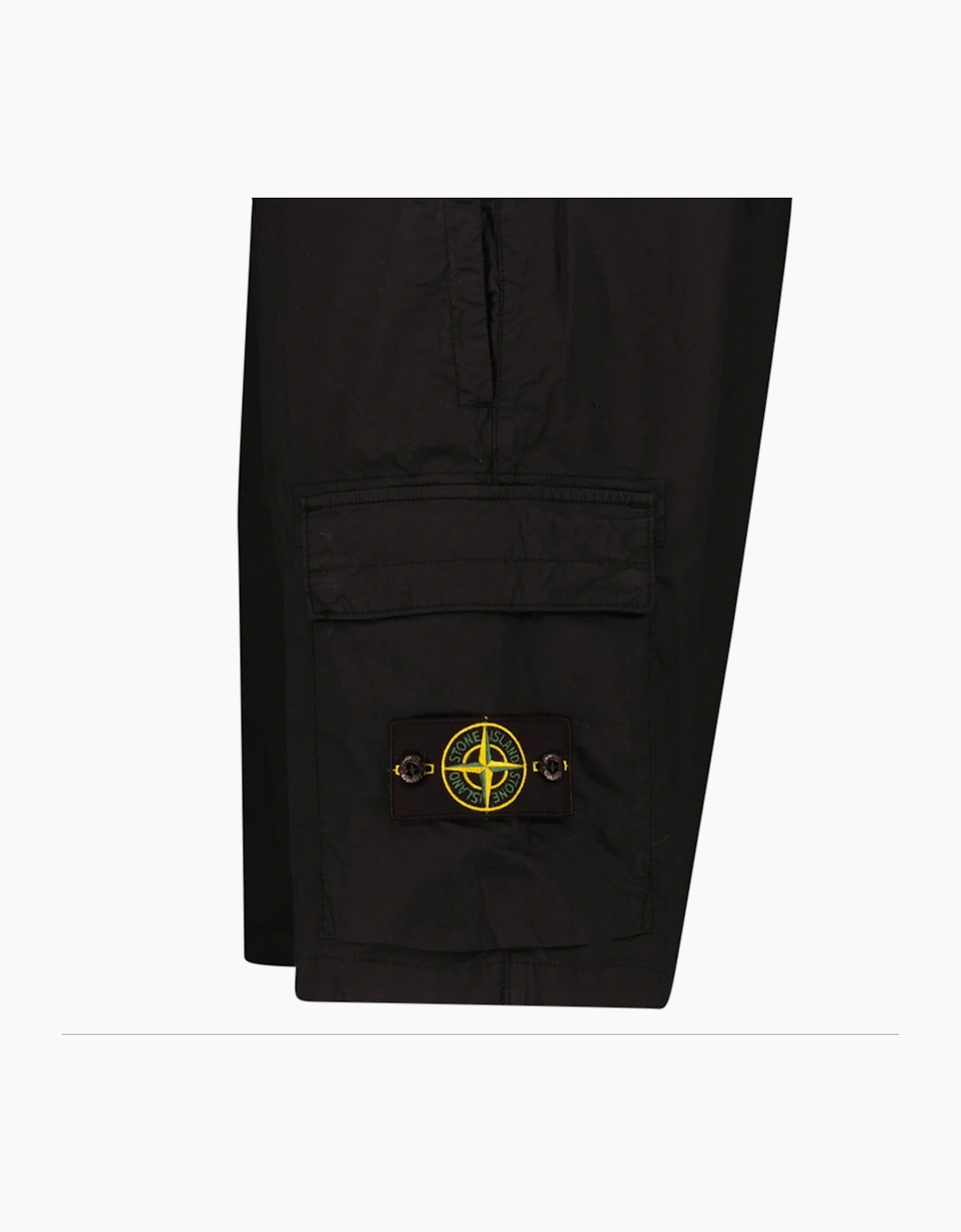Stone Island Stretch Cotton Tela ‘Paracadute’ Cargo Bermuda Shorts in Black