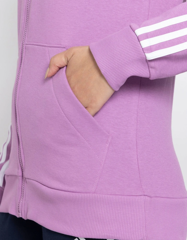 Adidas Women's Full Zip Fleece Hoodie Purple
