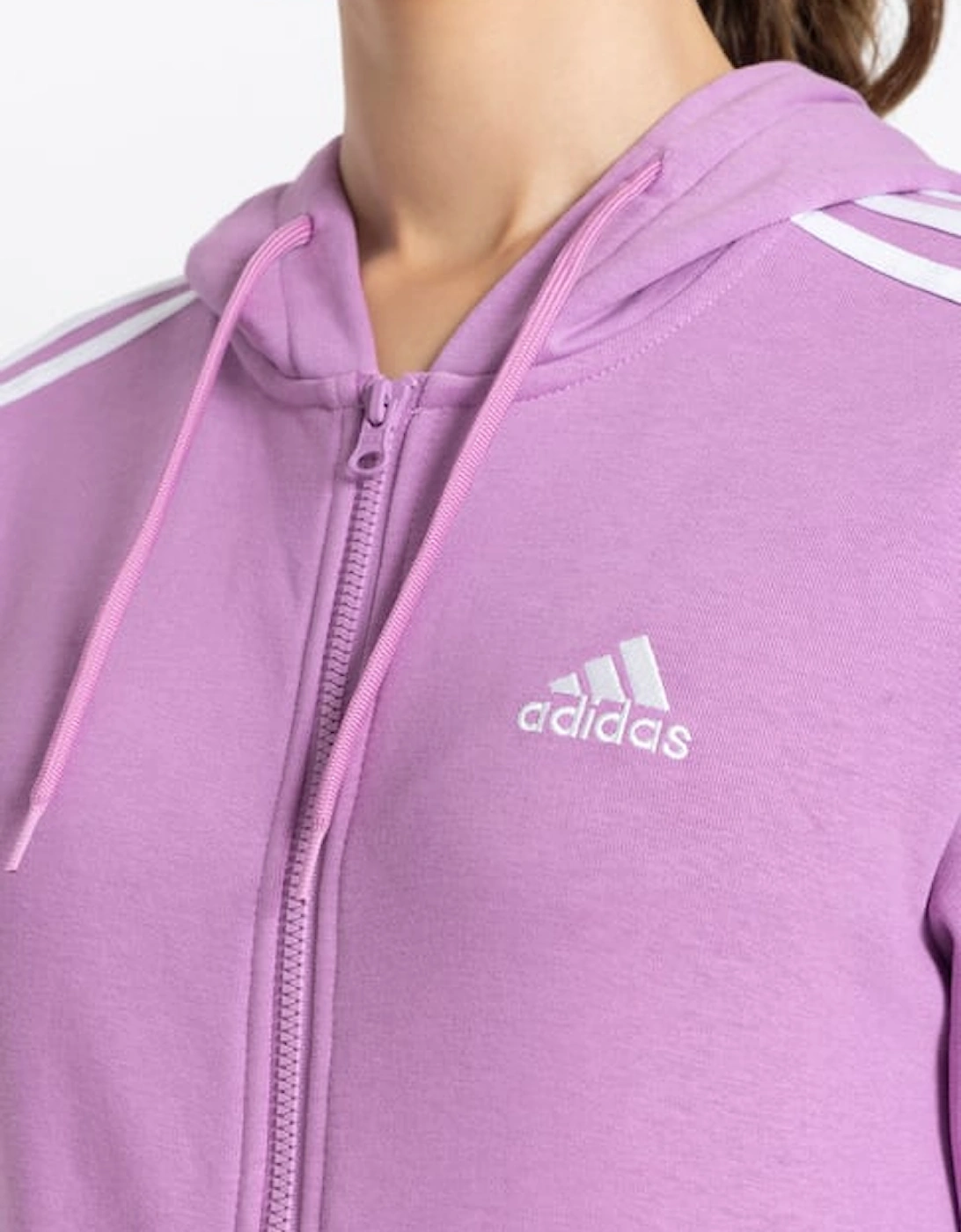 Adidas Women's Full Zip Fleece Hoodie Purple