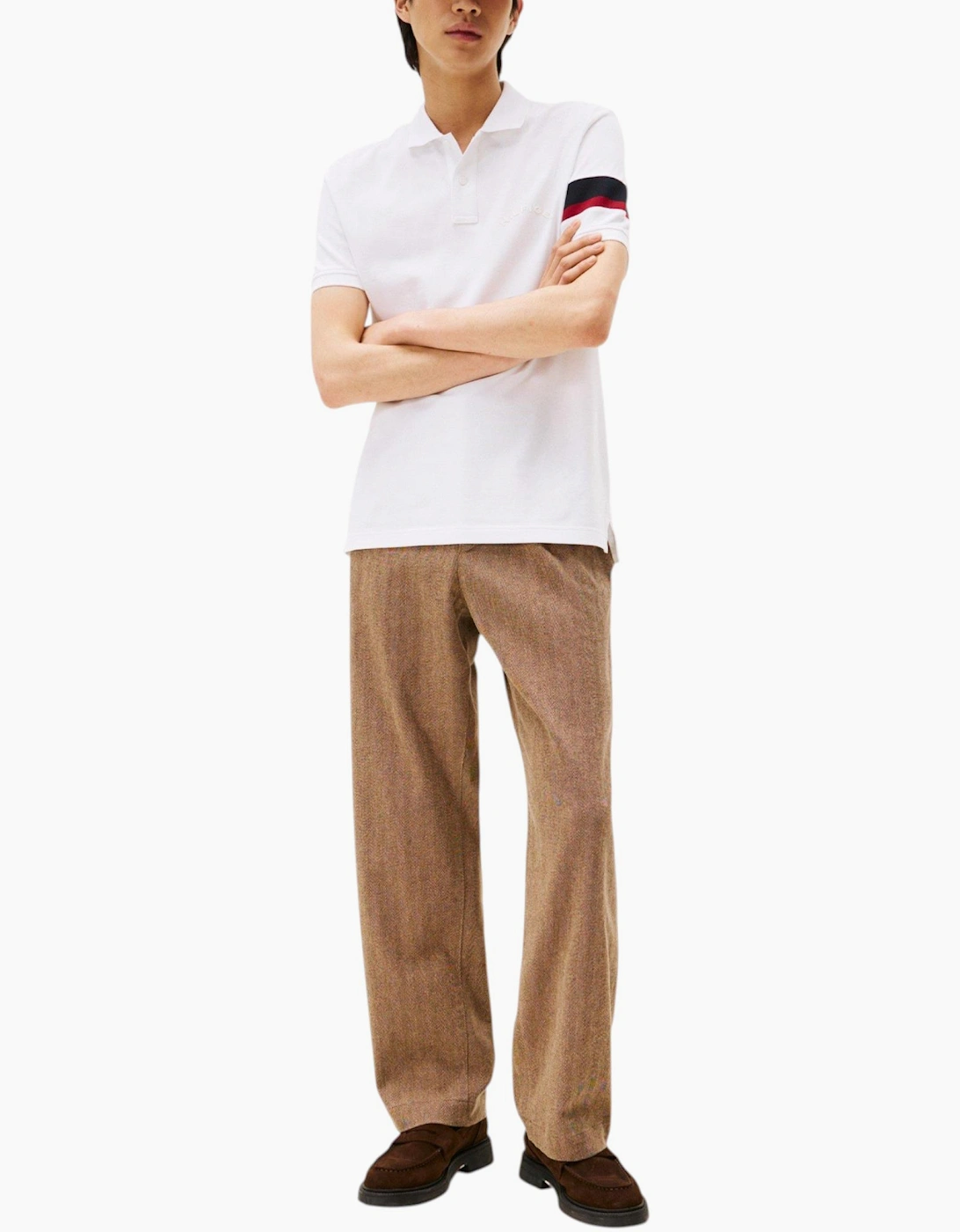 Tommy Hilfiger Mens Polo Shirt Tape Detail Short Sleeve Breathable Cotton