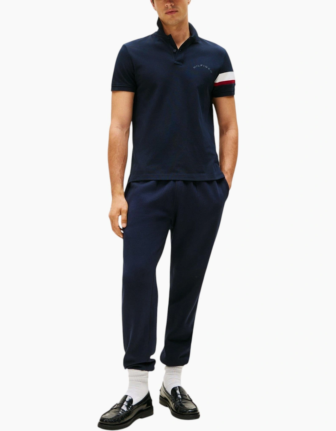 Tommy Hilfiger Mens Polo Shirt Tape Detail Short Sleeve Breathable Cotton