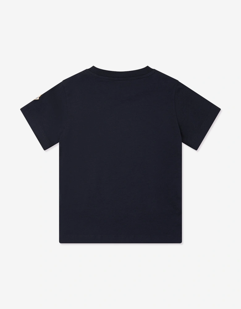Moncler Enfant Boys Split Logo T-Shirt in Navy