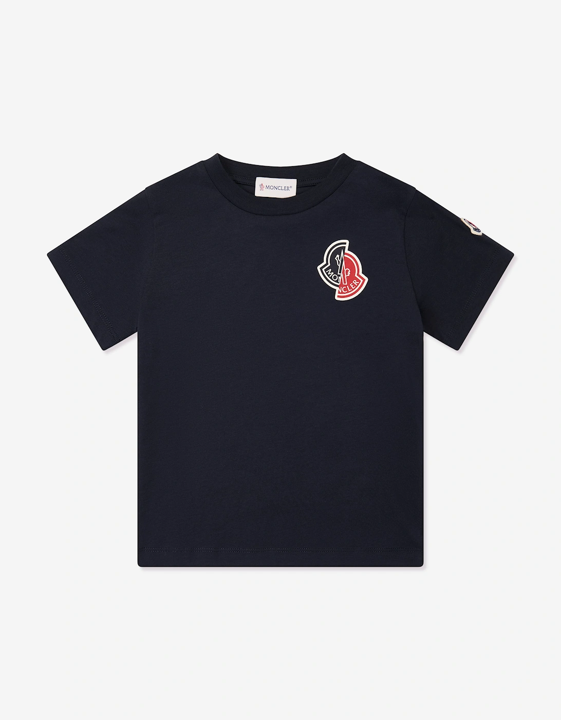 Moncler Enfant Boys Split Logo T-Shirt in Navy