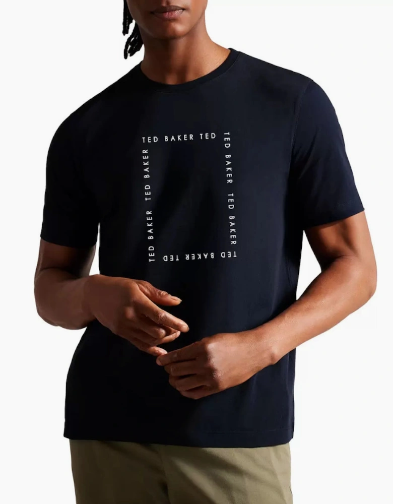 Ted Baker Fyn Box Print Navy T-Shirt