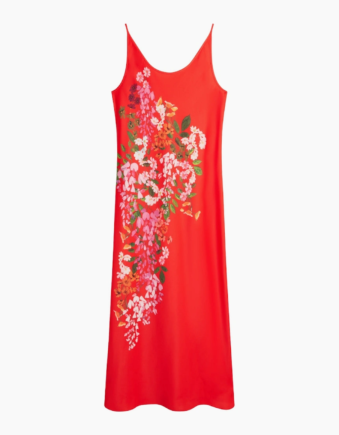 Women's Ted Baker Melmae Printed Scoop Neck Red Slip Dress - Size: 16