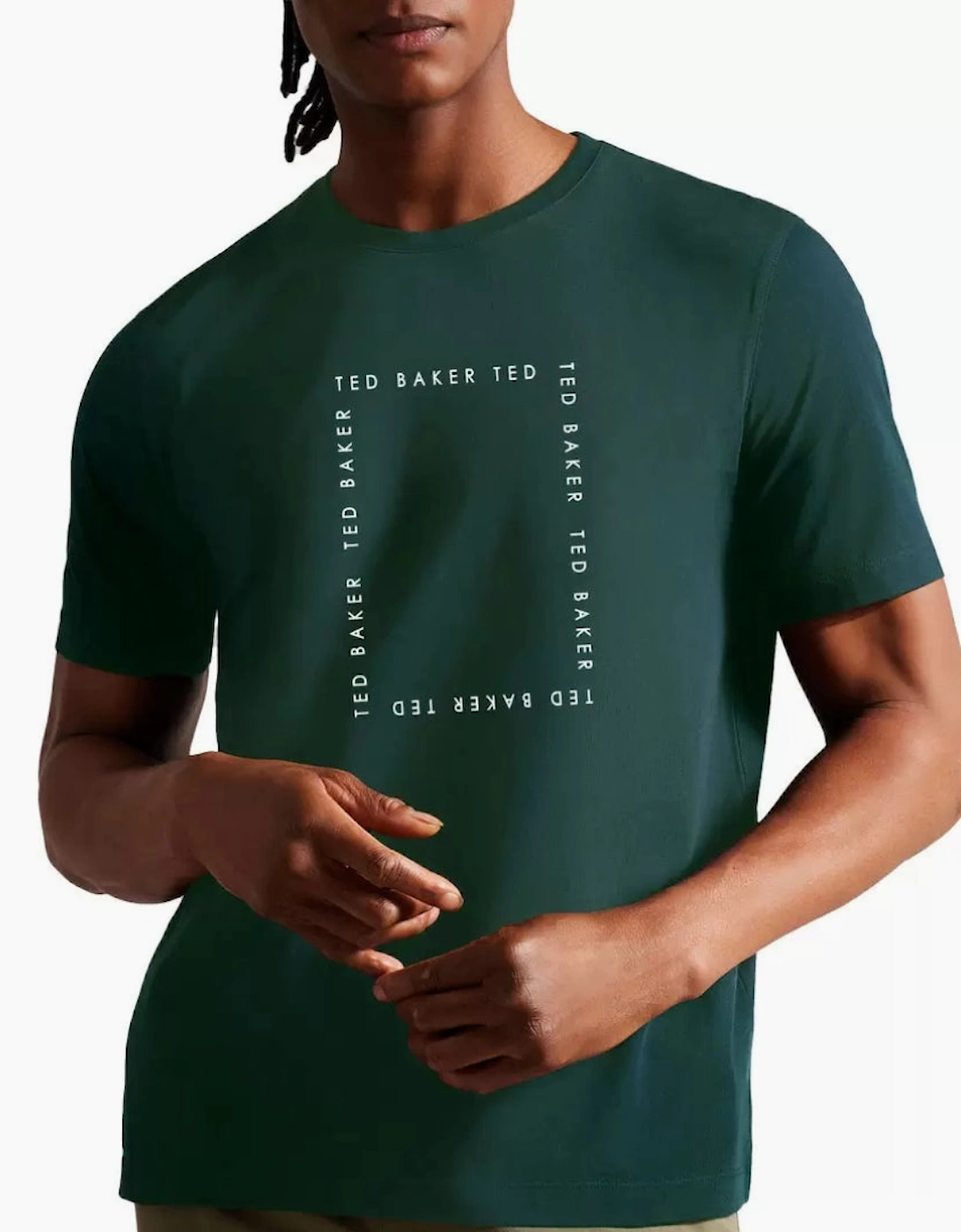 Ted Baker Fyn Box Print Dark Green T-Shirt