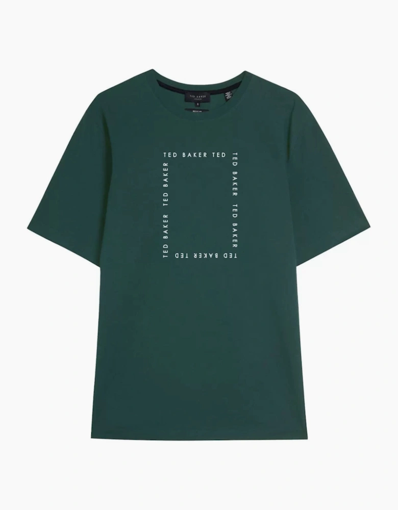Ted Baker Fyn Box Print Dark Green T-Shirt