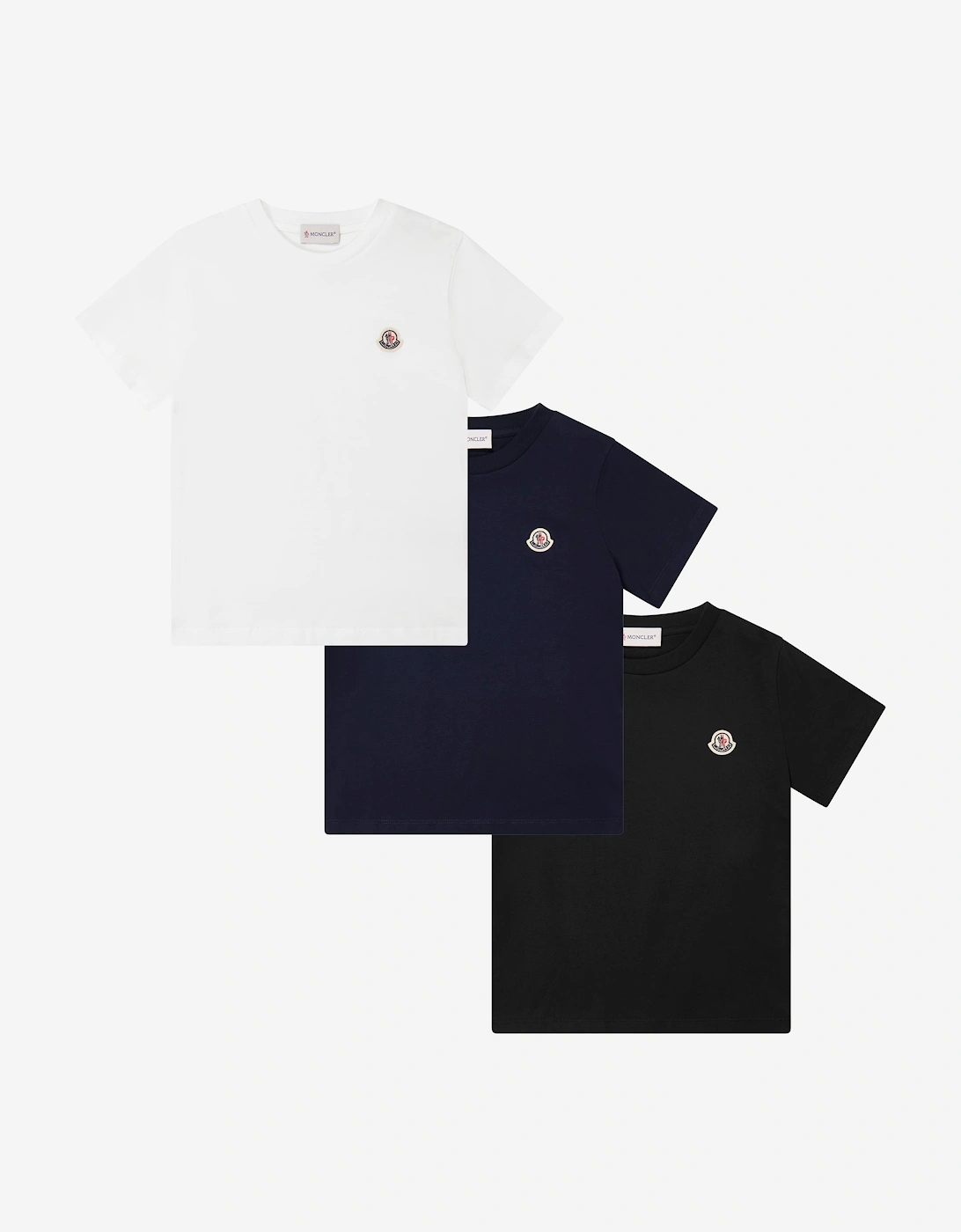 Moncler Enfant Boys Logo Patch T-Shirt Set in Navy