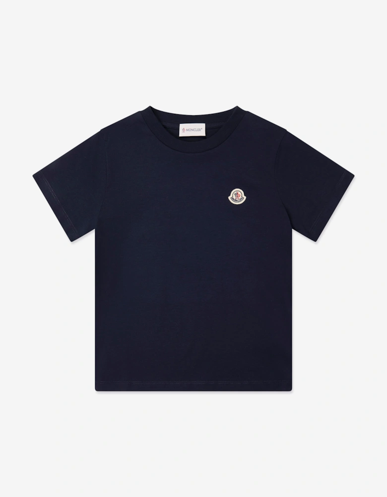Moncler Enfant Boys Logo Patch T-Shirt Set in Navy