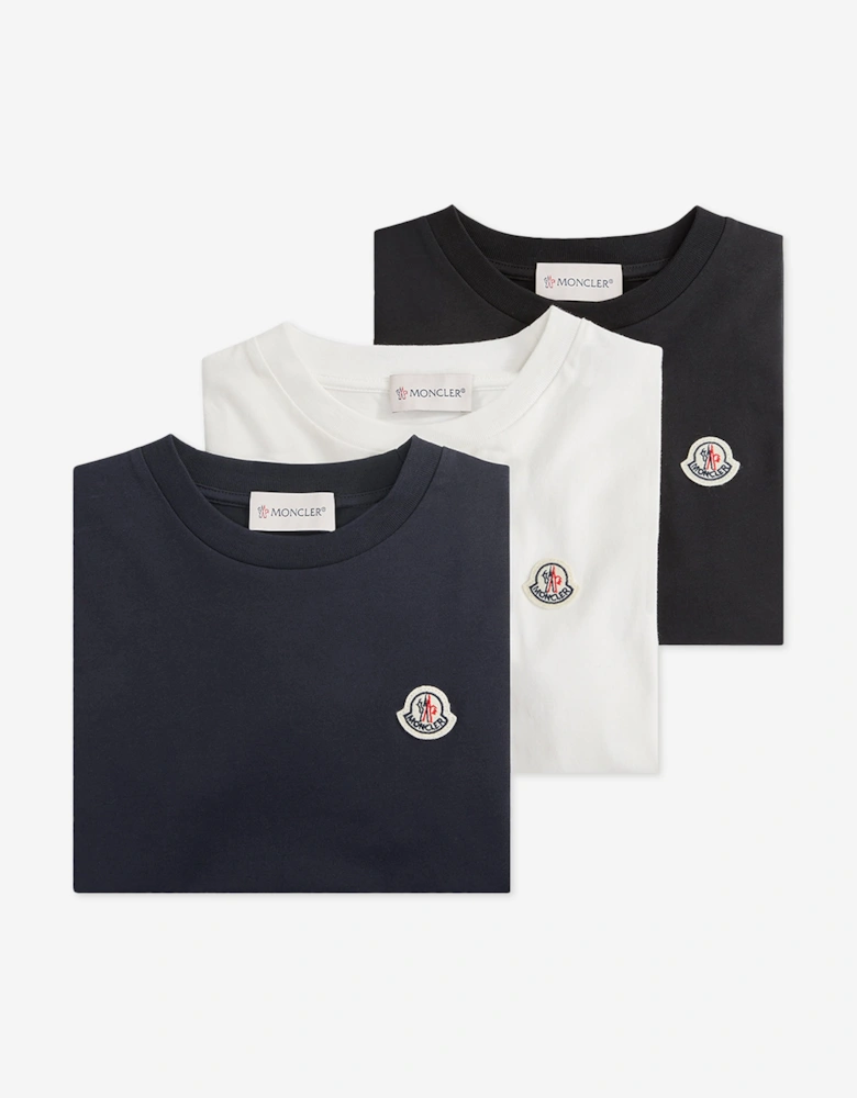 Moncler Enfant Boys Logo Patch T-Shirt Set in Navy