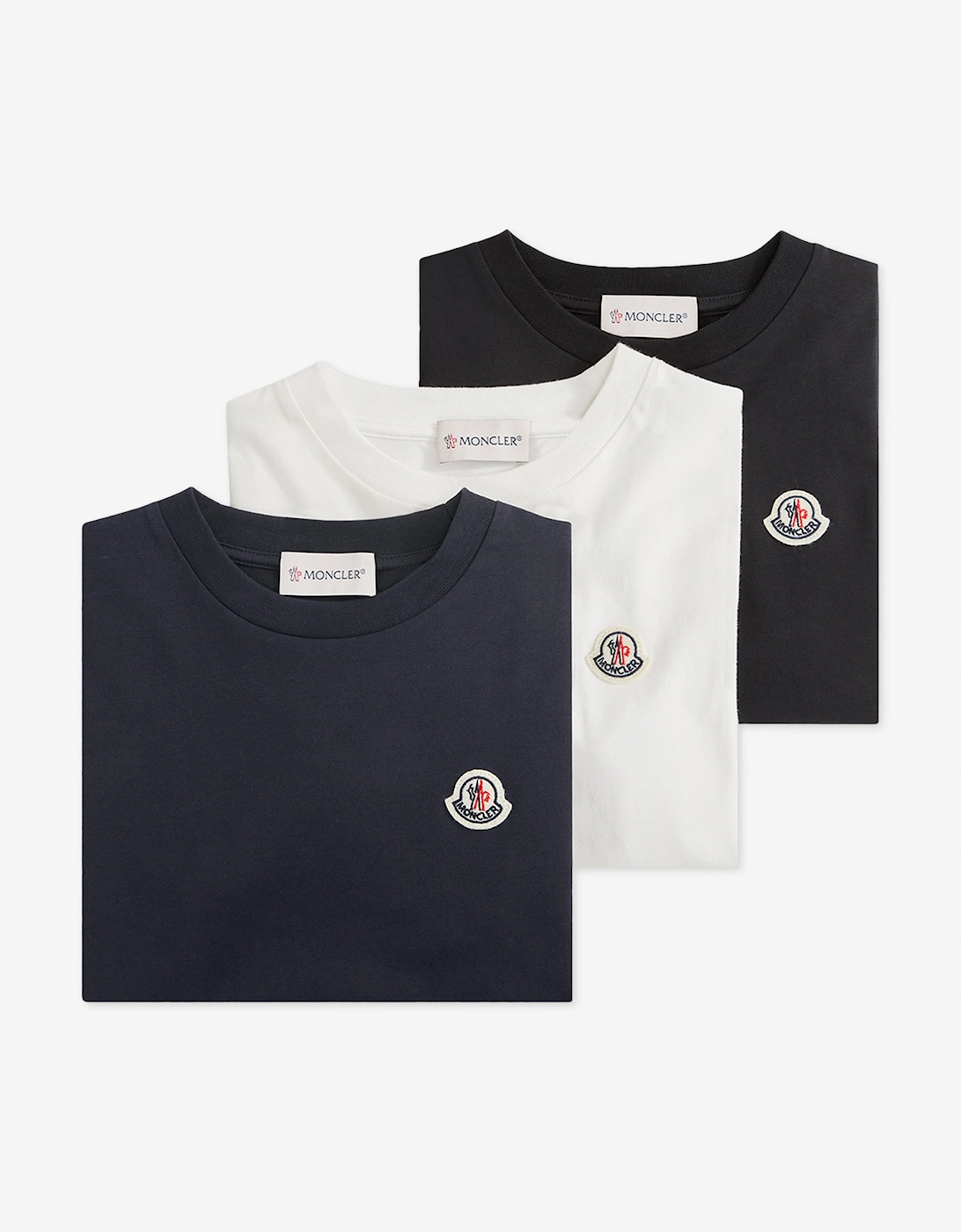Moncler Enfant Boys Logo Patch T-Shirt Set in Navy