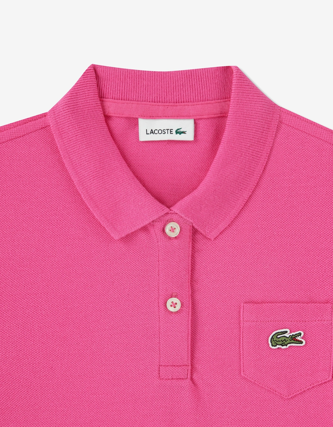 Lacoste Girls Pique Polo Dress in Pink