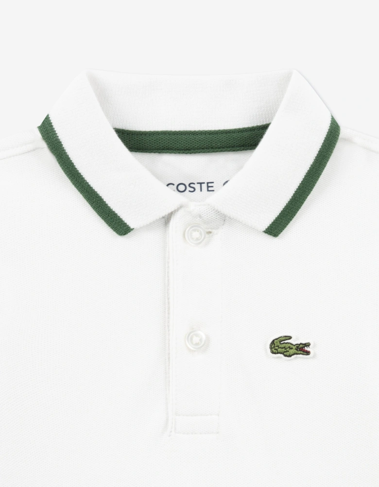 Lacoste Baby Pique Romper in White