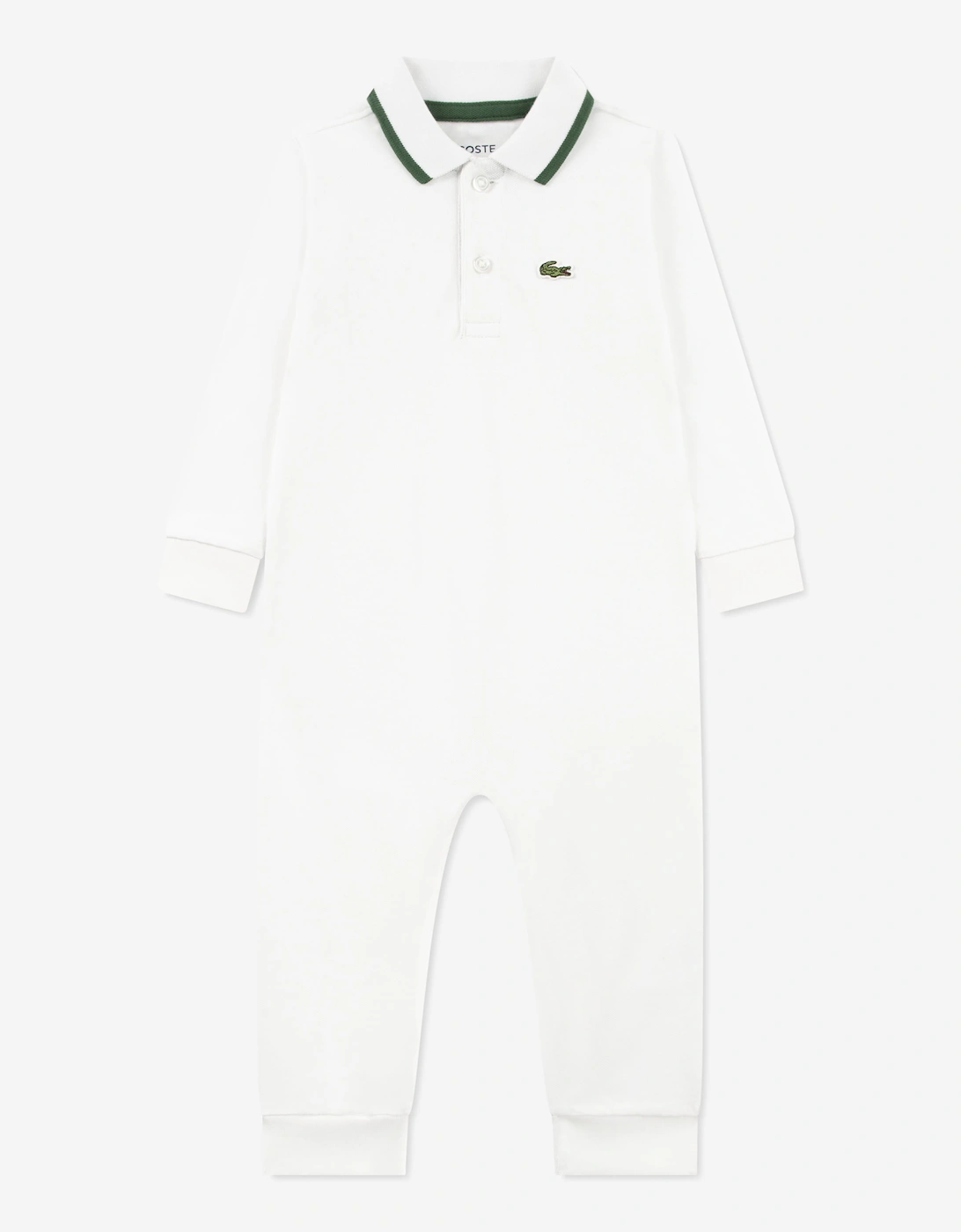 Lacoste Baby Pique Romper in White