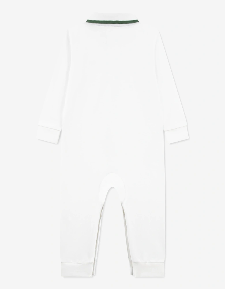 Lacoste Baby Pique Romper in White