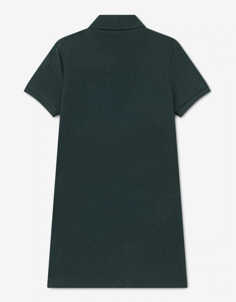 Lacoste Girls Pique Polo Dress in Green