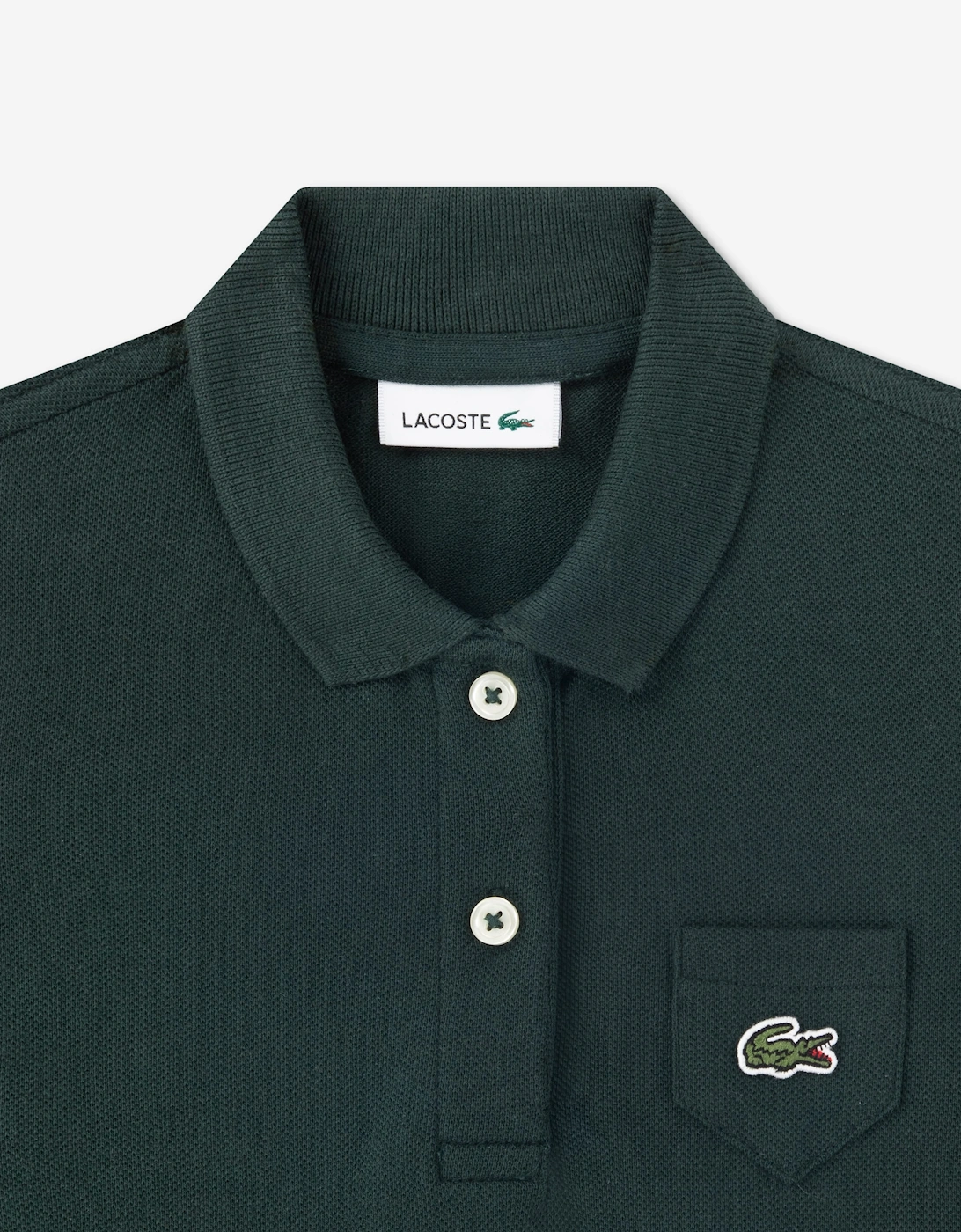 Lacoste Girls Pique Polo Dress in Green