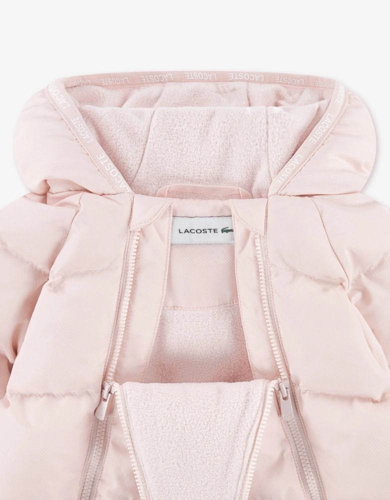Lacoste Baby Girls Solid Pramsuit in Pink